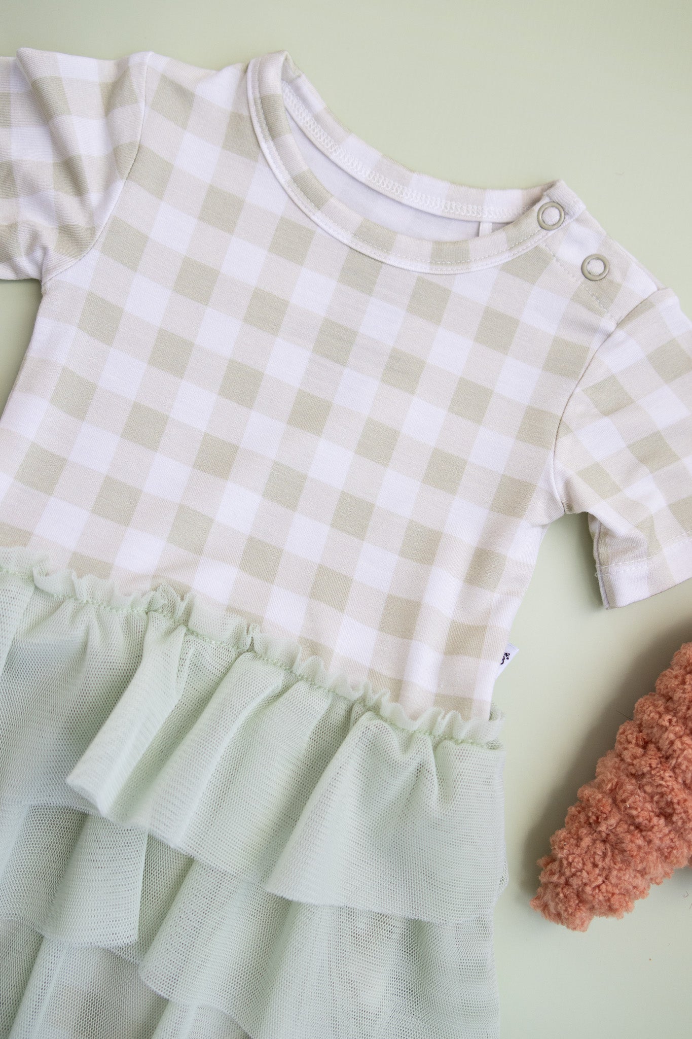 SAGE GINGHAM DREAM TUTU BODYSUIT DRESS - Mack & Harvie