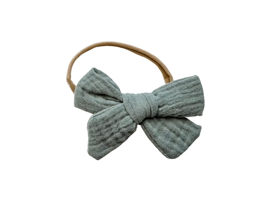 Sage Green Knot Bow Headband - Mack & Harvie