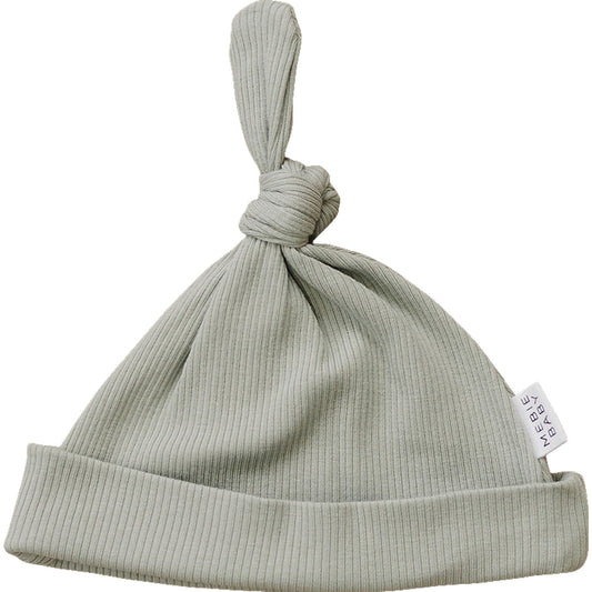 Sage Organic Ribbed Newborn Knot Hat - Mack & Harvie