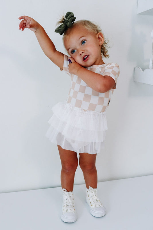 SANDY CHECKERS DREAM TUTU BODYSUIT DRESS - Mack & Harvie