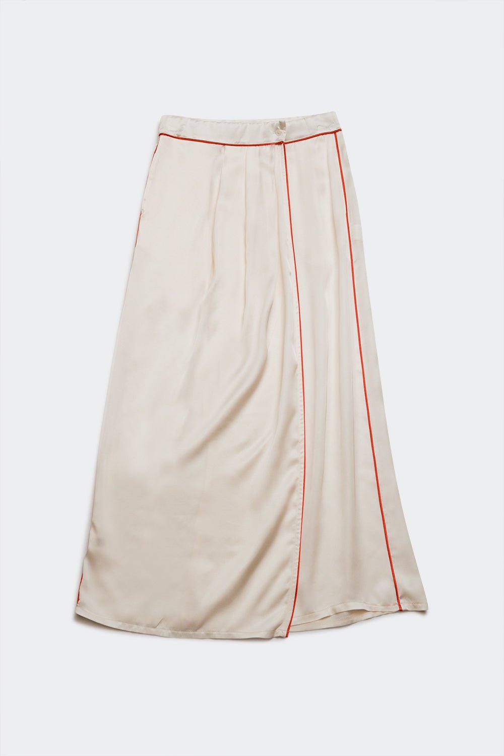 Satin Cream Skirt With Coloured Seam - Mack & Harvie