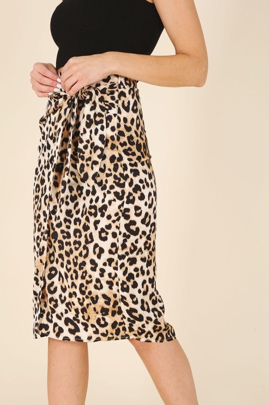 Satin leopard tie skirt - Mack & Harvie