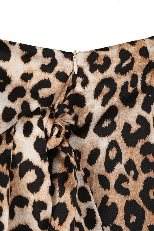 Satin leopard tie skirt - Mack & Harvie