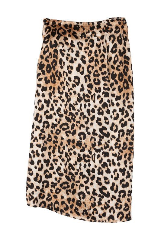 Satin leopard tie skirt - Mack & Harvie