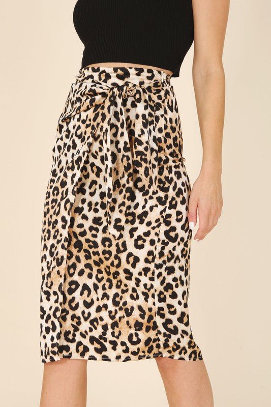 Satin leopard tie skirt - Mack & Harvie