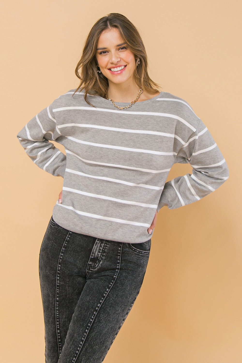 SEASONAL SOPHISTICATION TWIST SWEATER TOP - Mack & Harvie