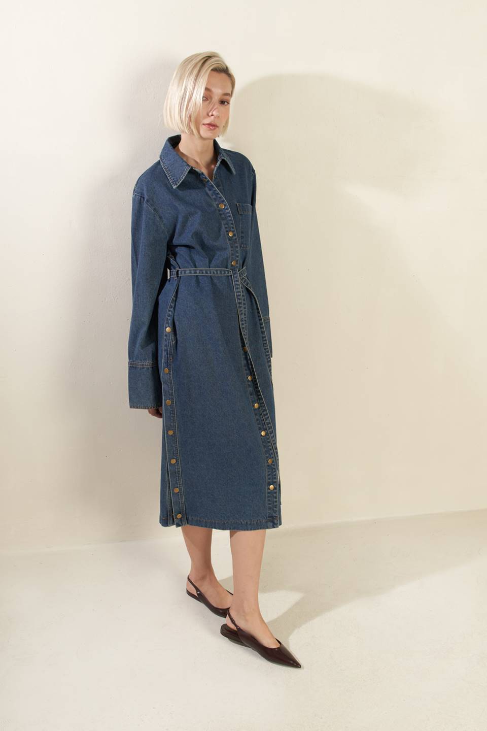 SEE THE END DENIM MIDI DRESS - Mack & Harvie