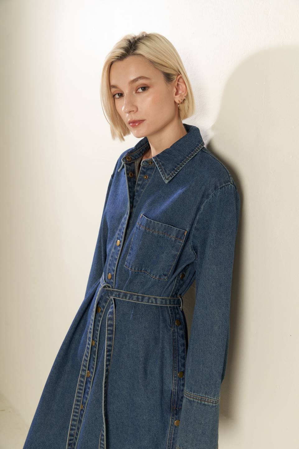 SEE THE END DENIM MIDI DRESS - Mack & Harvie