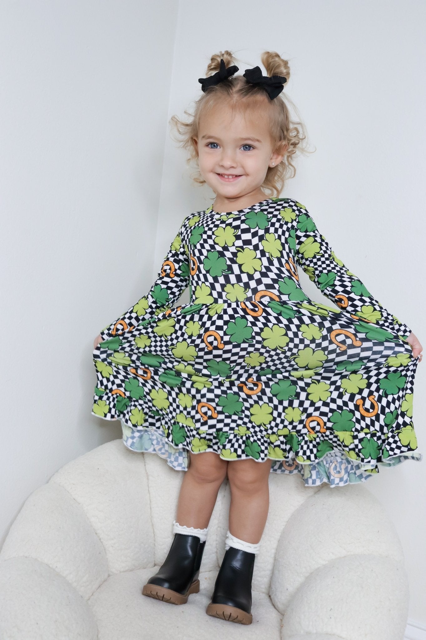 SHAMROCKIN' CHECKS DREAM RUFFLE DRESS - Mack & Harvie