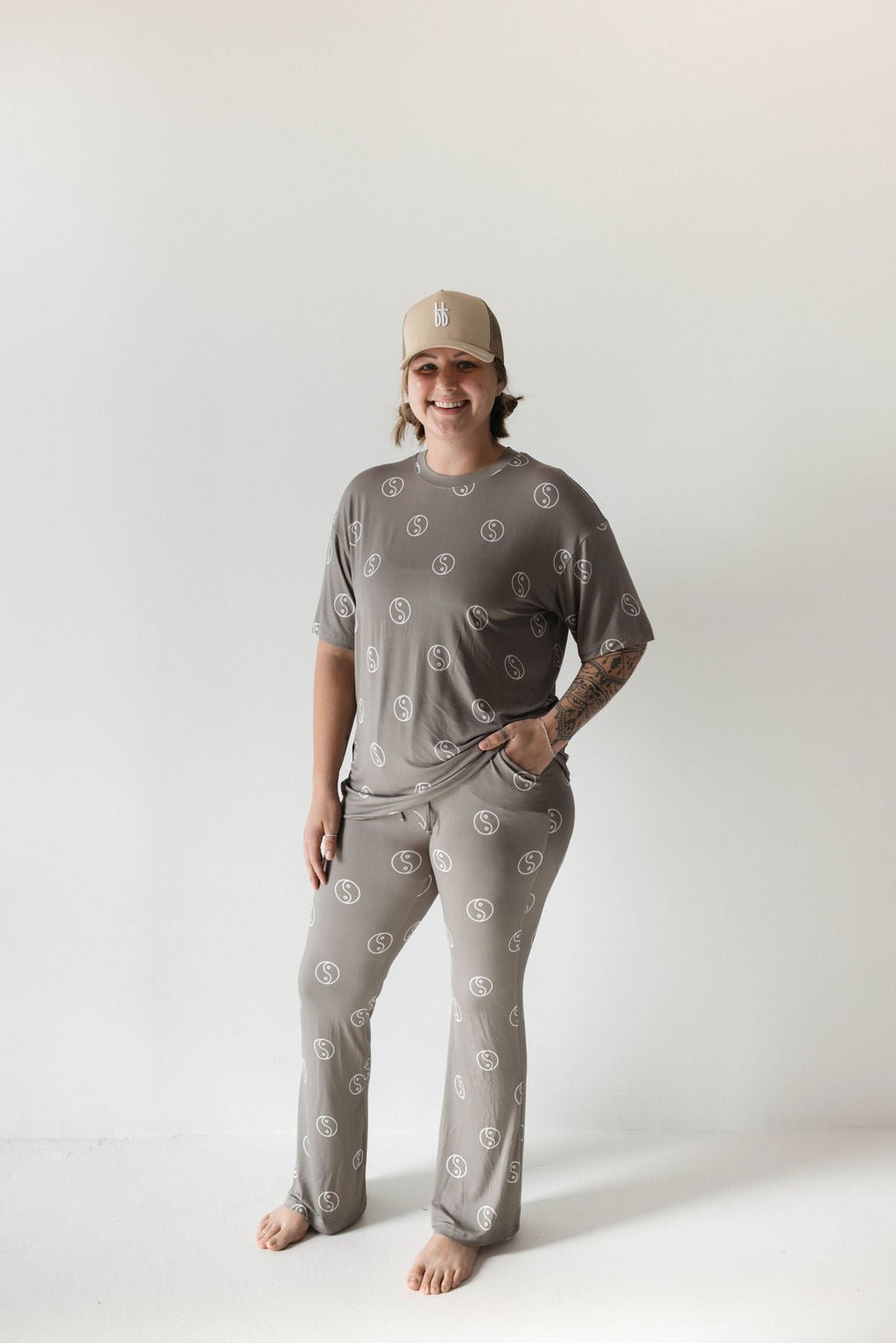 Short Sleeve Women's Bamboo Pajamas | Sage Yin Yang - Mack & Harvie