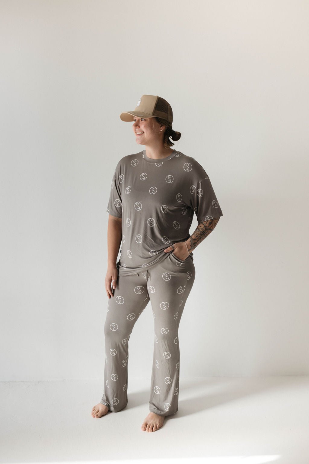 Short Sleeve Women's Bamboo Pajamas | Sage Yin Yang - Mack & Harvie