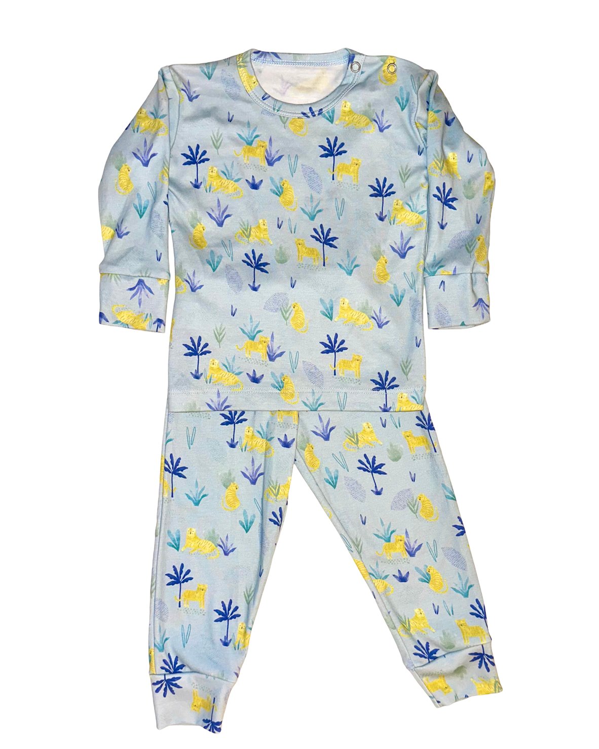 Silky Blue Tigers Two Piece PJ Set - Mack & Harvie