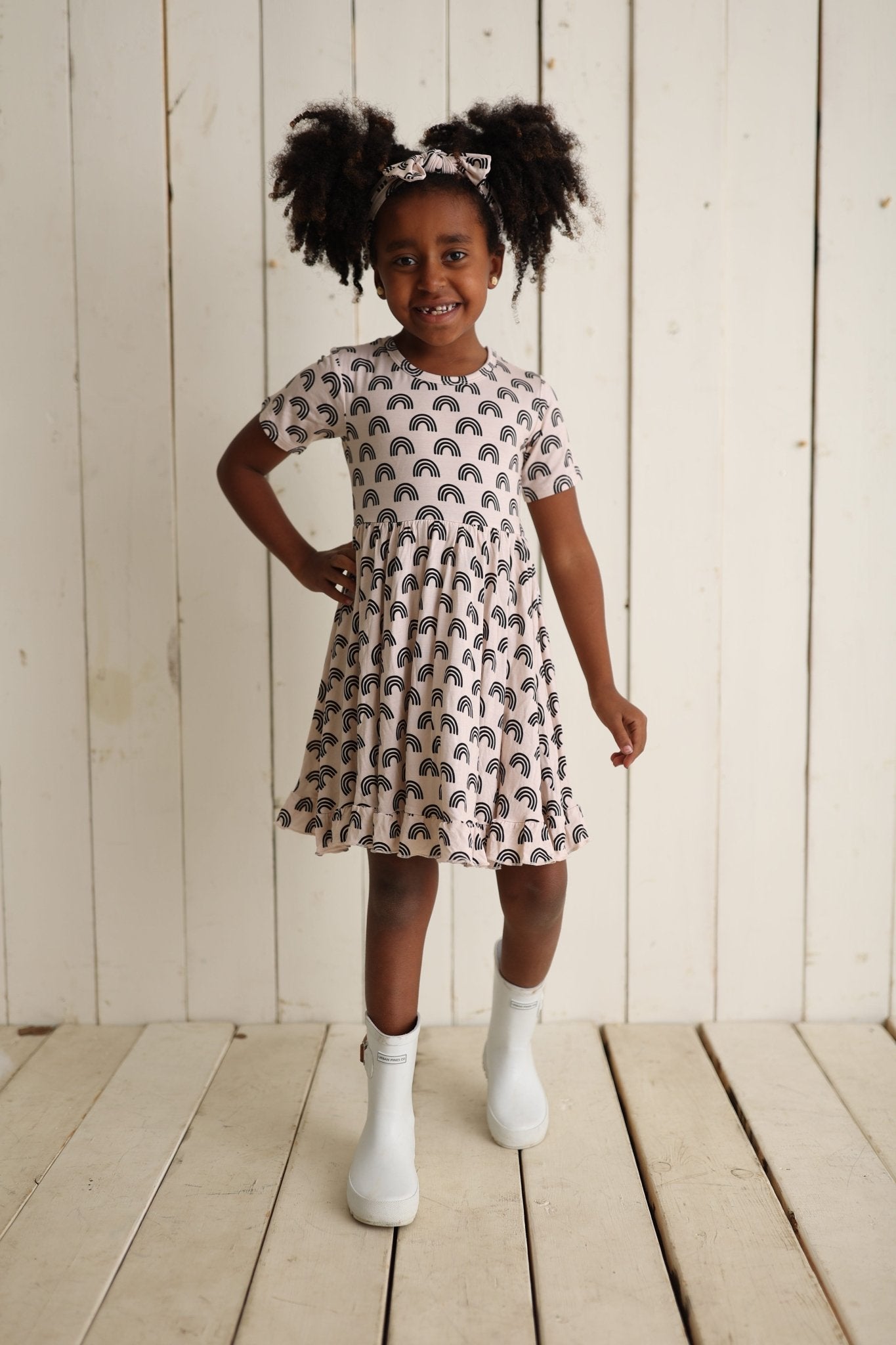 SIMPLE RAINBOW DREAM RUFFLE DRESS - Mack & Harvie