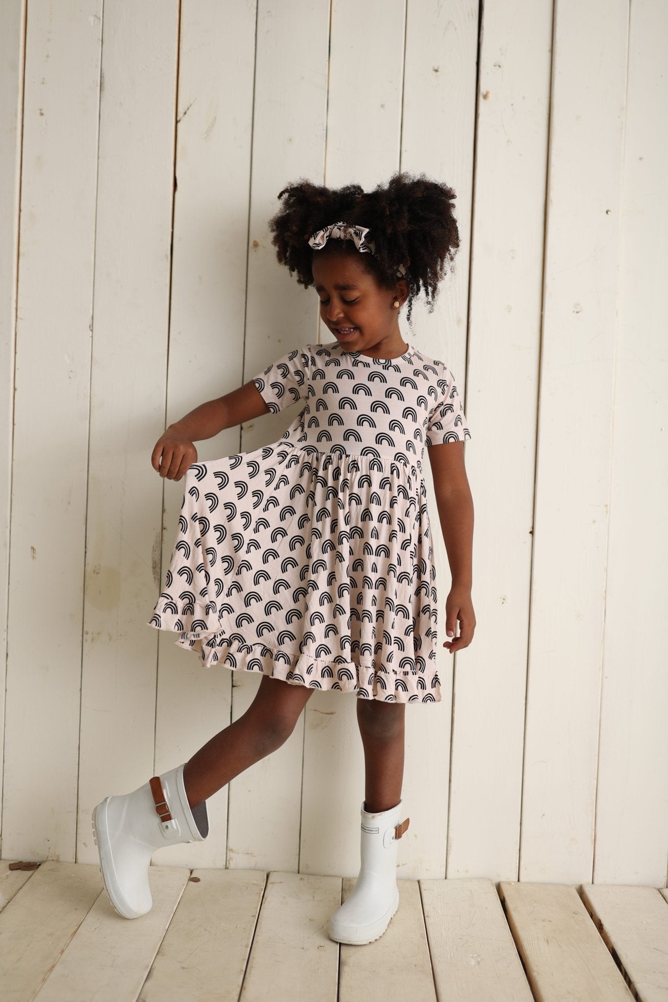 SIMPLE RAINBOW DREAM RUFFLE DRESS - Mack & Harvie