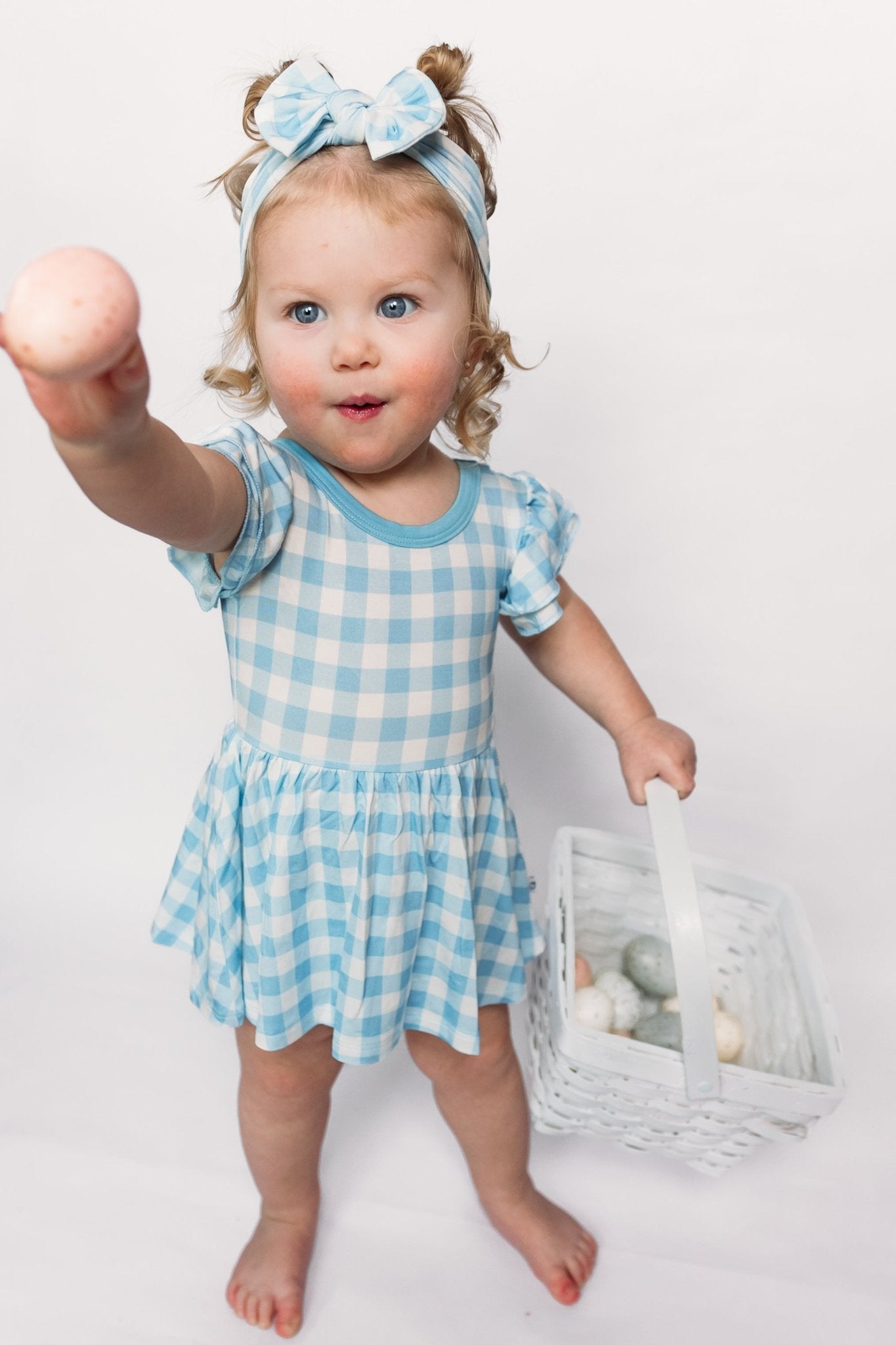 SKY BLUE GINGHAM DREAM BODYSUIT DRESS - Mack & Harvie