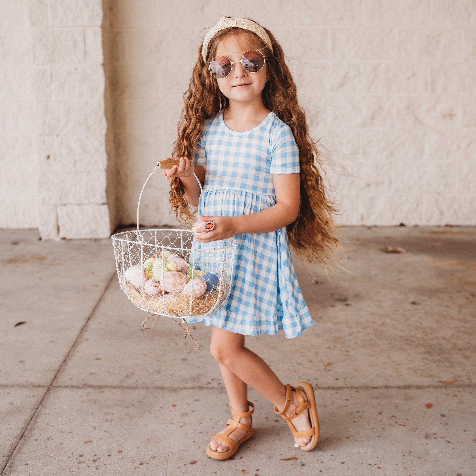 SKY BLUE GINGHAM DREAM RUFFLE DRESS - Mack & Harvie