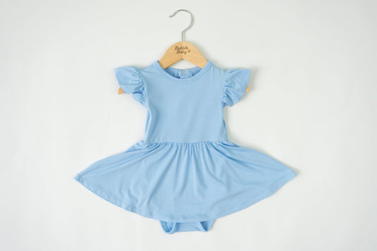 Sky | Flutter Bodysuit Dress - Mack & Harvie