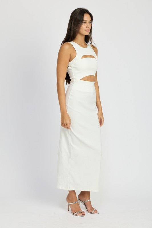 SLEEVELESS CUT OUT MIDI DRESS - Mack & Harvie