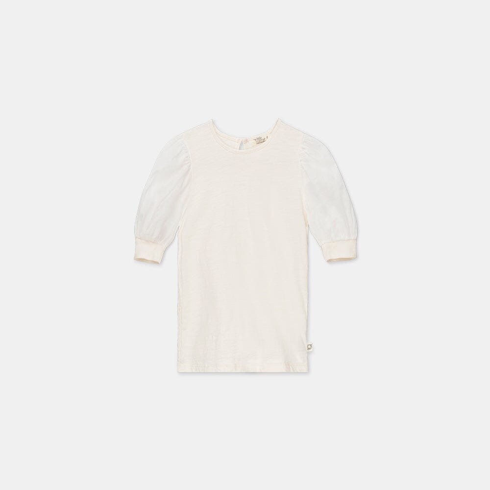 Slub Puff Sleeve T-Shirt - Ivory - Mack & Harvie