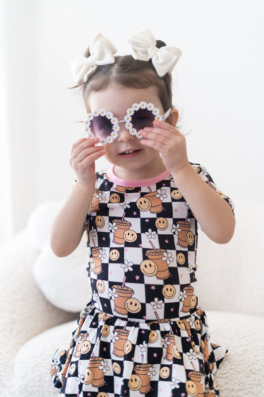 SMILEY CUP OF CHECKERS DREAM BODYSUIT DRESS - Mack & Harvie