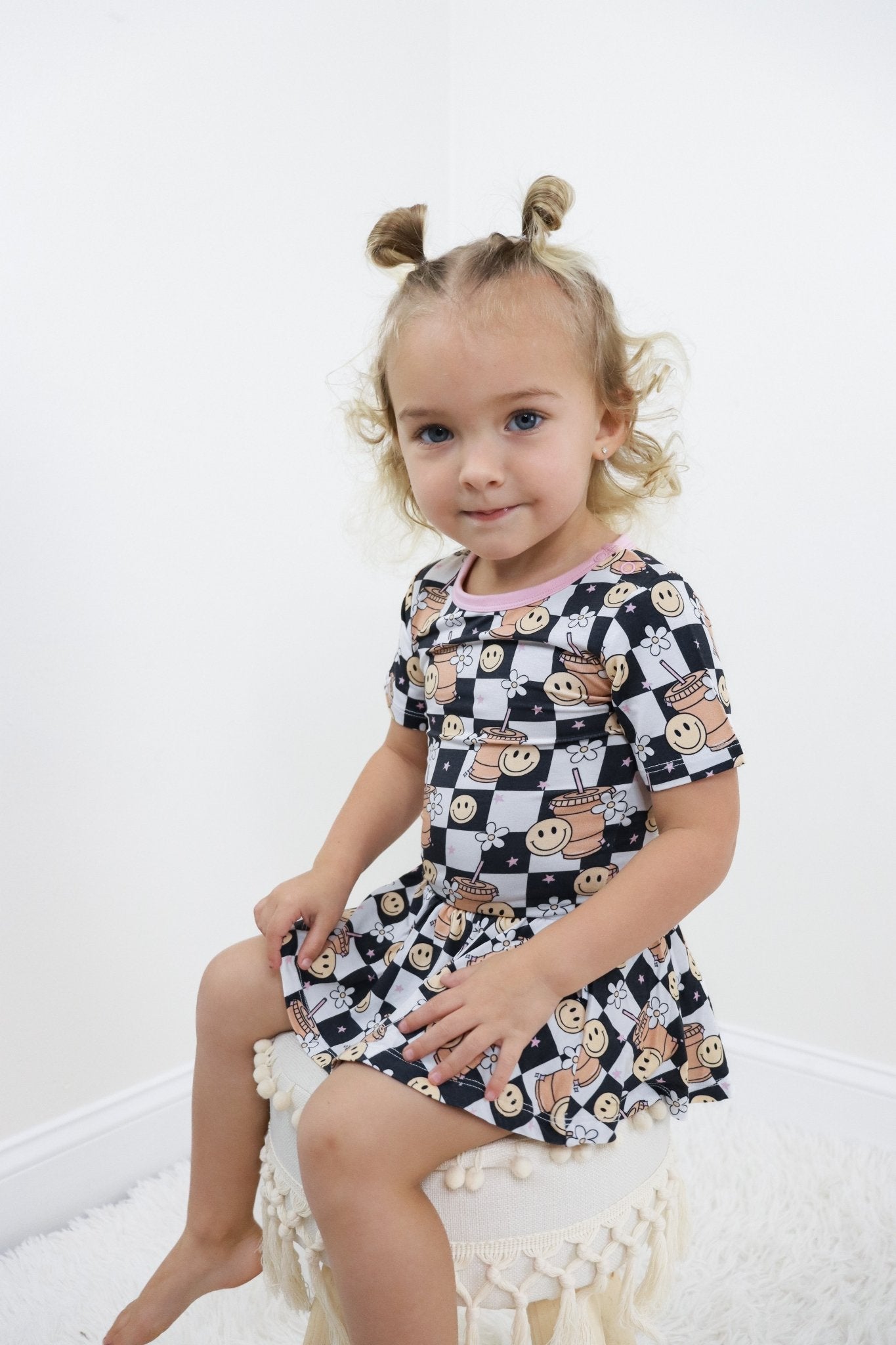 SMILEY CUP OF CHECKERS DREAM BODYSUIT DRESS - Mack & Harvie