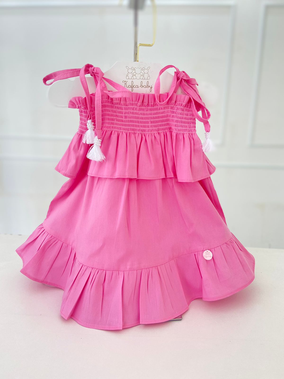 Smocked Fuchsia Dress - Mack & Harvie