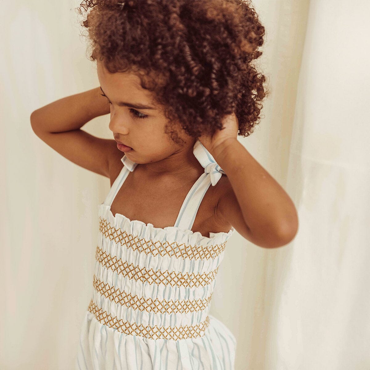 Smocked Stripe Romper - Mack & Harvie