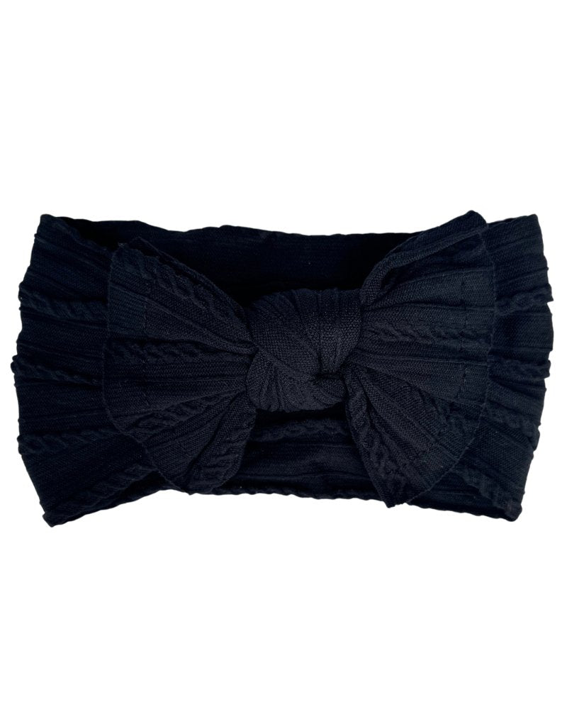 Solid Knit Nylon Headband - Black - Mack & Harvie