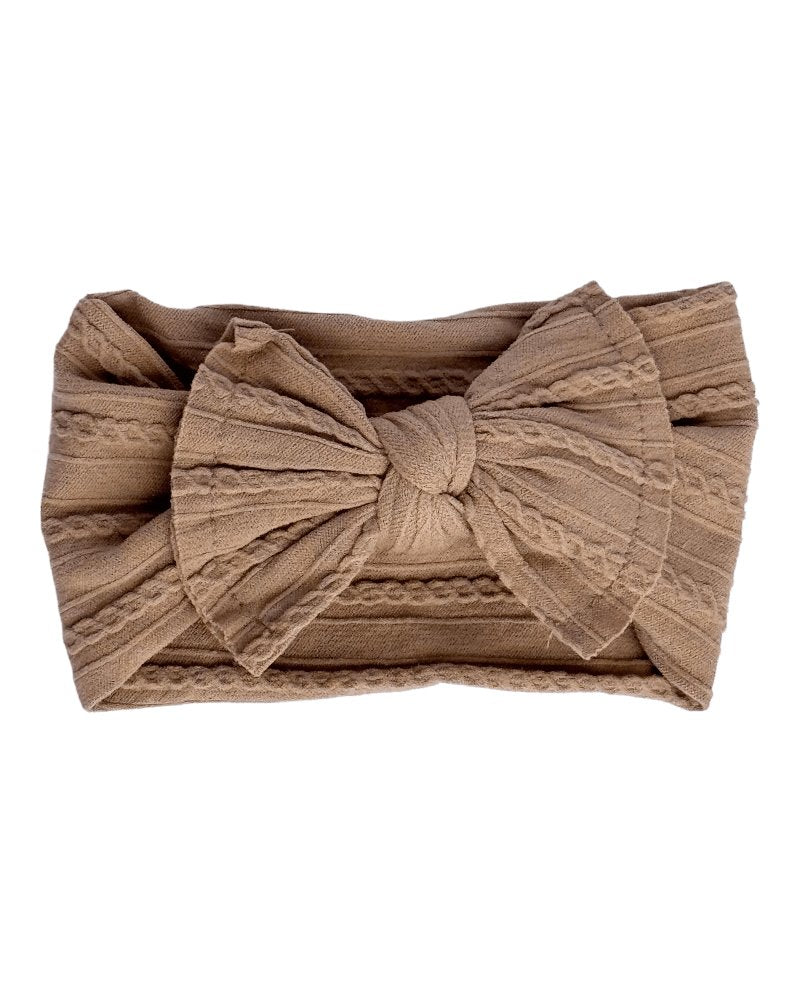 Solid Knit Nylon Headband - Mocha - Mack & Harvie