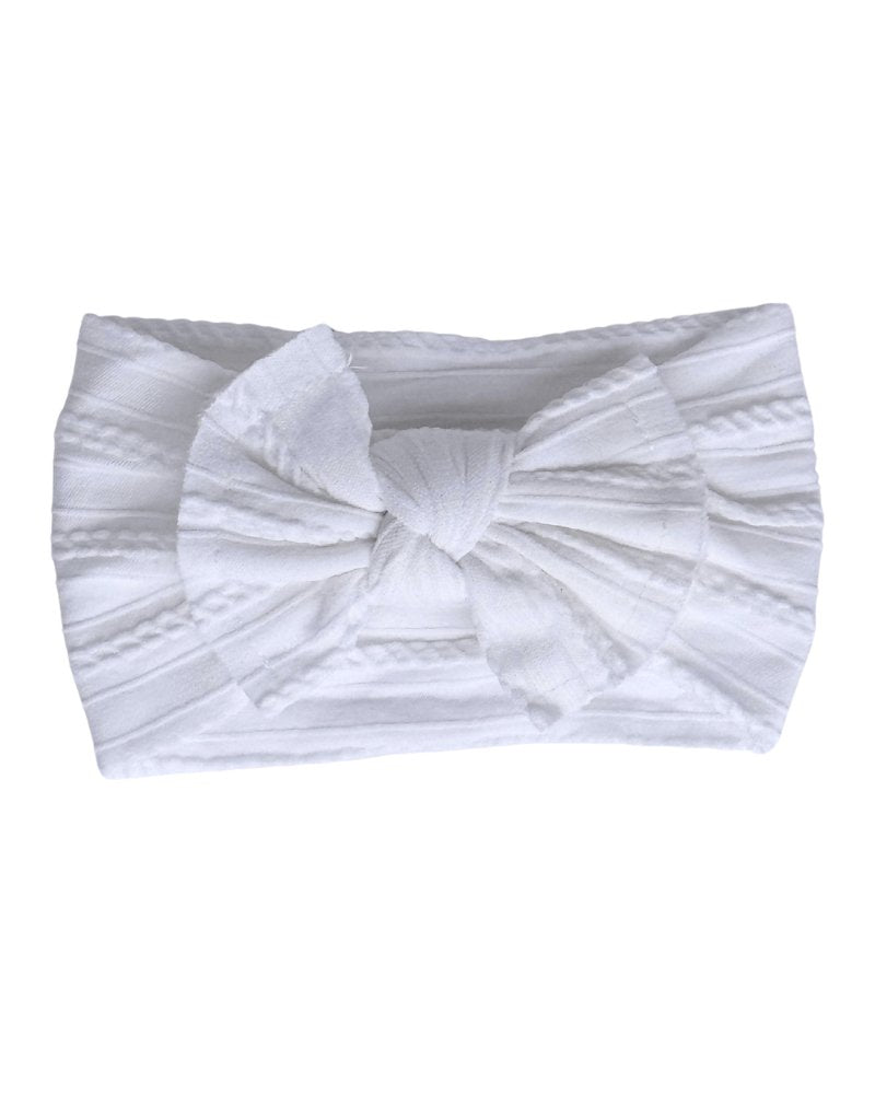 Solid Knit Nylon Headband - White - Mack & Harvie