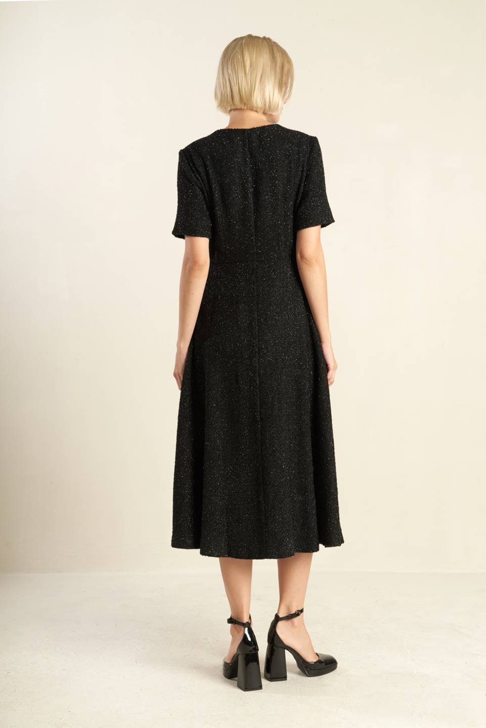 SOMETHING MORE WOVEN TWEED MIDI DRESS - Mack & Harvie