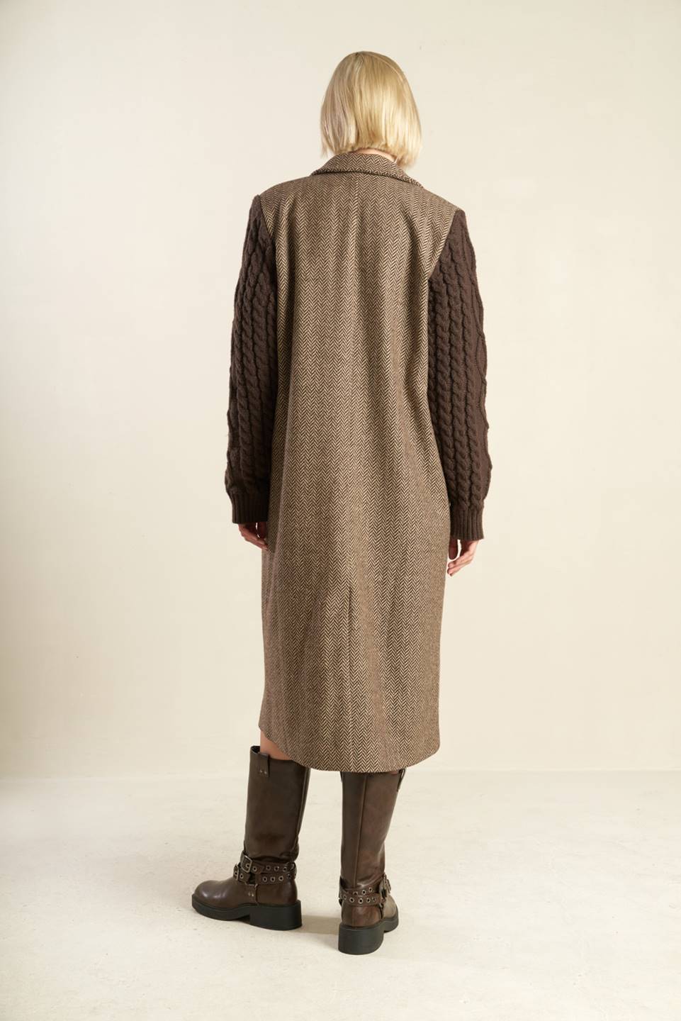 SPLASH OF JOY TWEED SWEATER COMBINATION COAT - Mack & Harvie