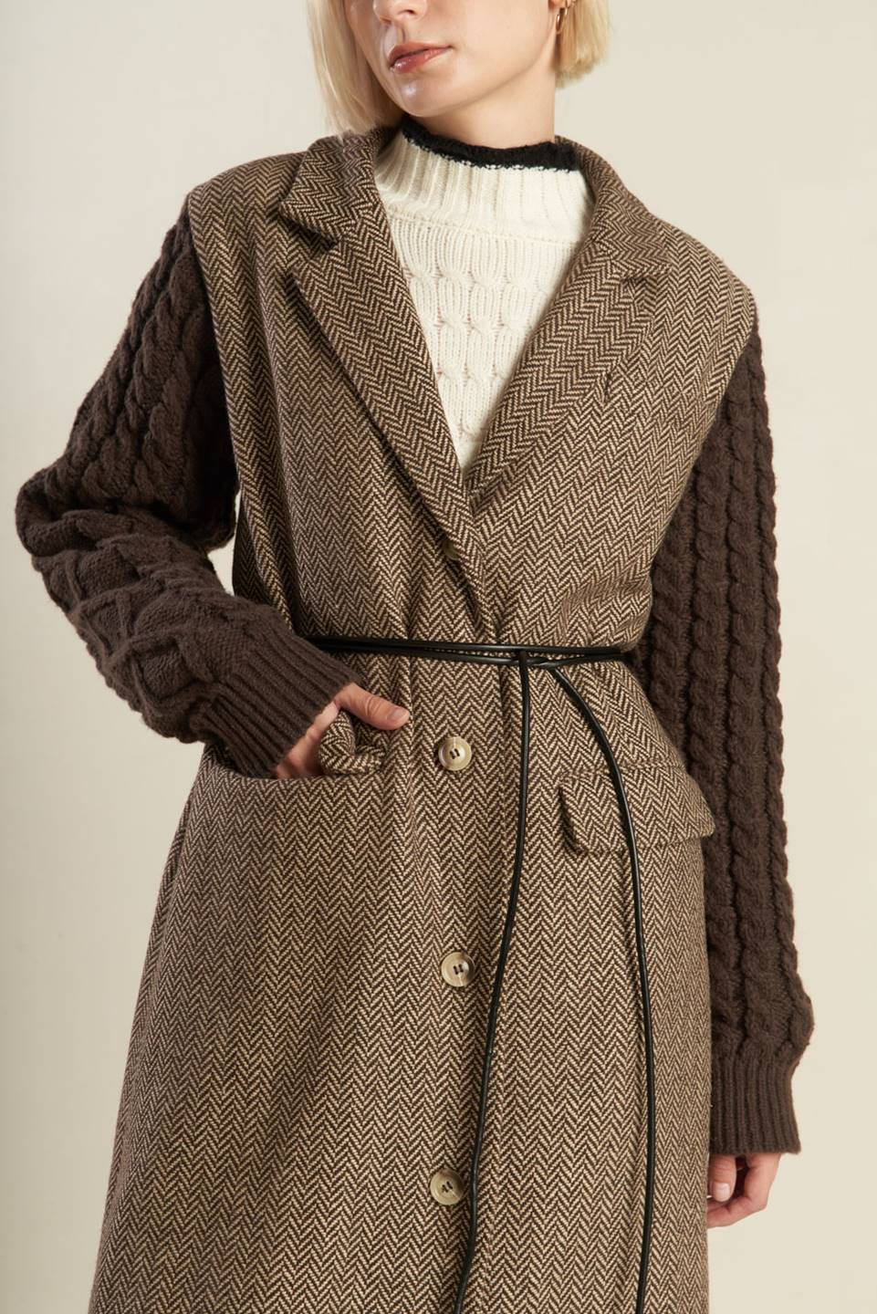 SPLASH OF JOY TWEED SWEATER COMBINATION COAT - Mack & Harvie