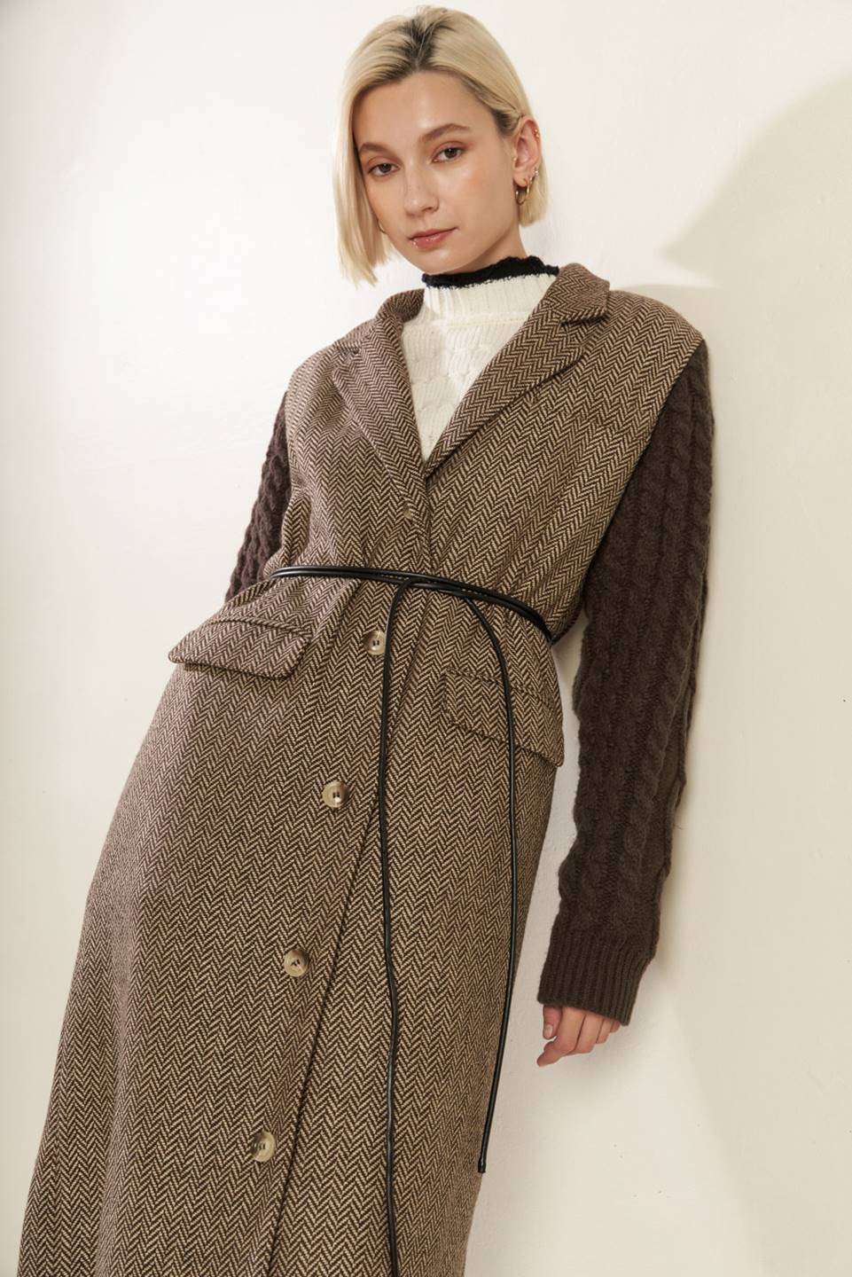 SPLASH OF JOY TWEED SWEATER COMBINATION COAT - Mack & Harvie