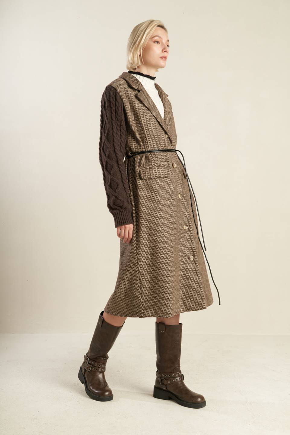 SPLASH OF JOY TWEED SWEATER COMBINATION COAT - Mack & Harvie