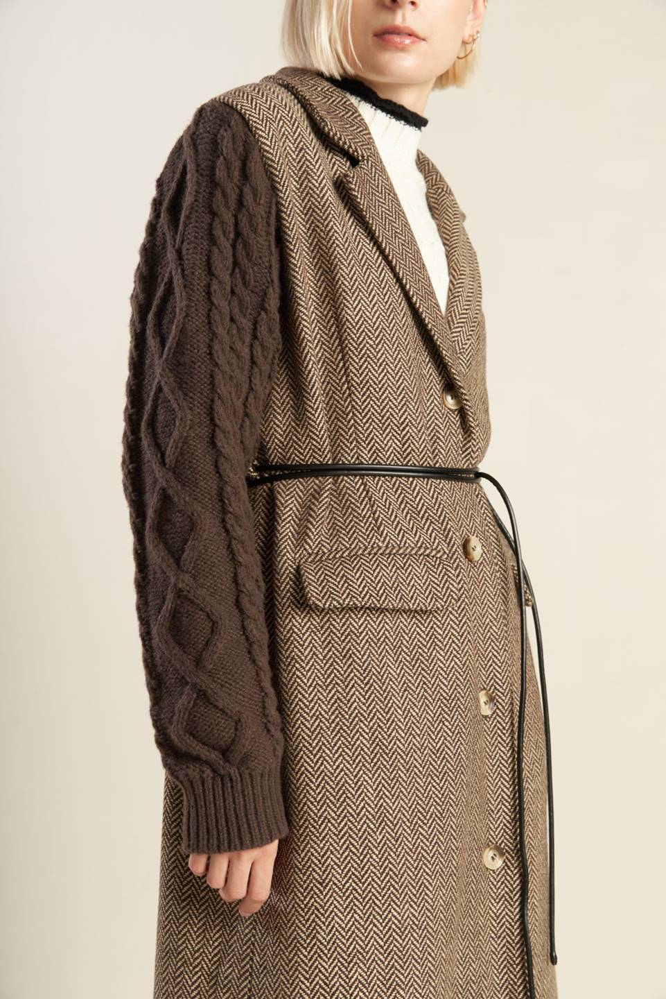 SPLASH OF JOY TWEED SWEATER COMBINATION COAT - Mack & Harvie