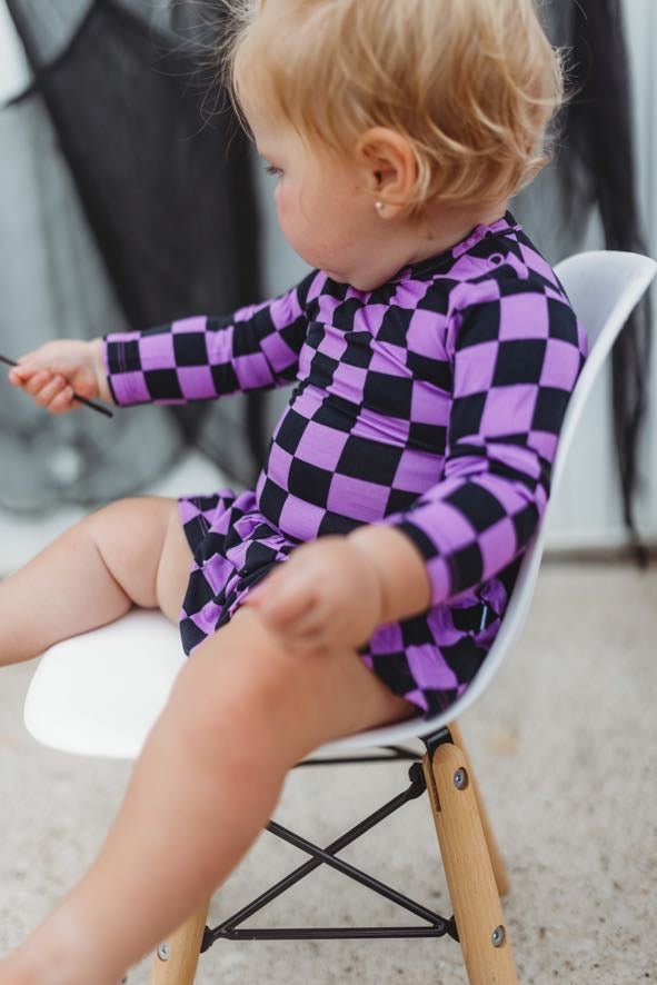 SPOOKY CHECKERS DREAM BODYSUIT DRESS - Mack & Harvie