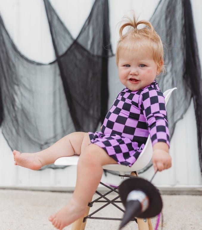 SPOOKY CHECKERS DREAM BODYSUIT DRESS - Mack & Harvie