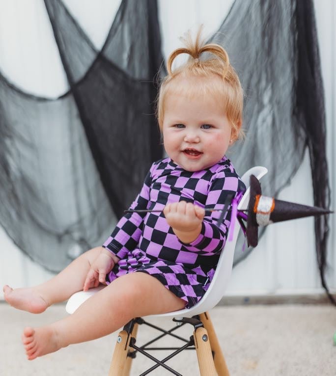 SPOOKY CHECKERS DREAM BODYSUIT DRESS - Mack & Harvie