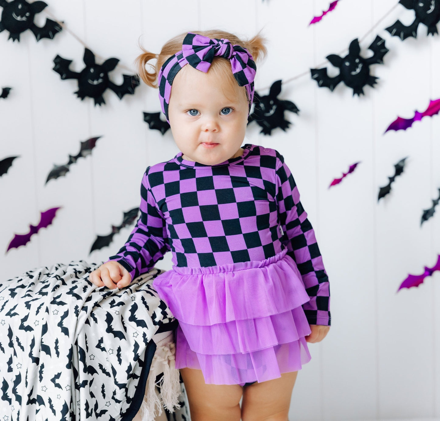 SPOOKY CHECKERS DREAM TUTU BODYSUIT DRESS - Mack & Harvie