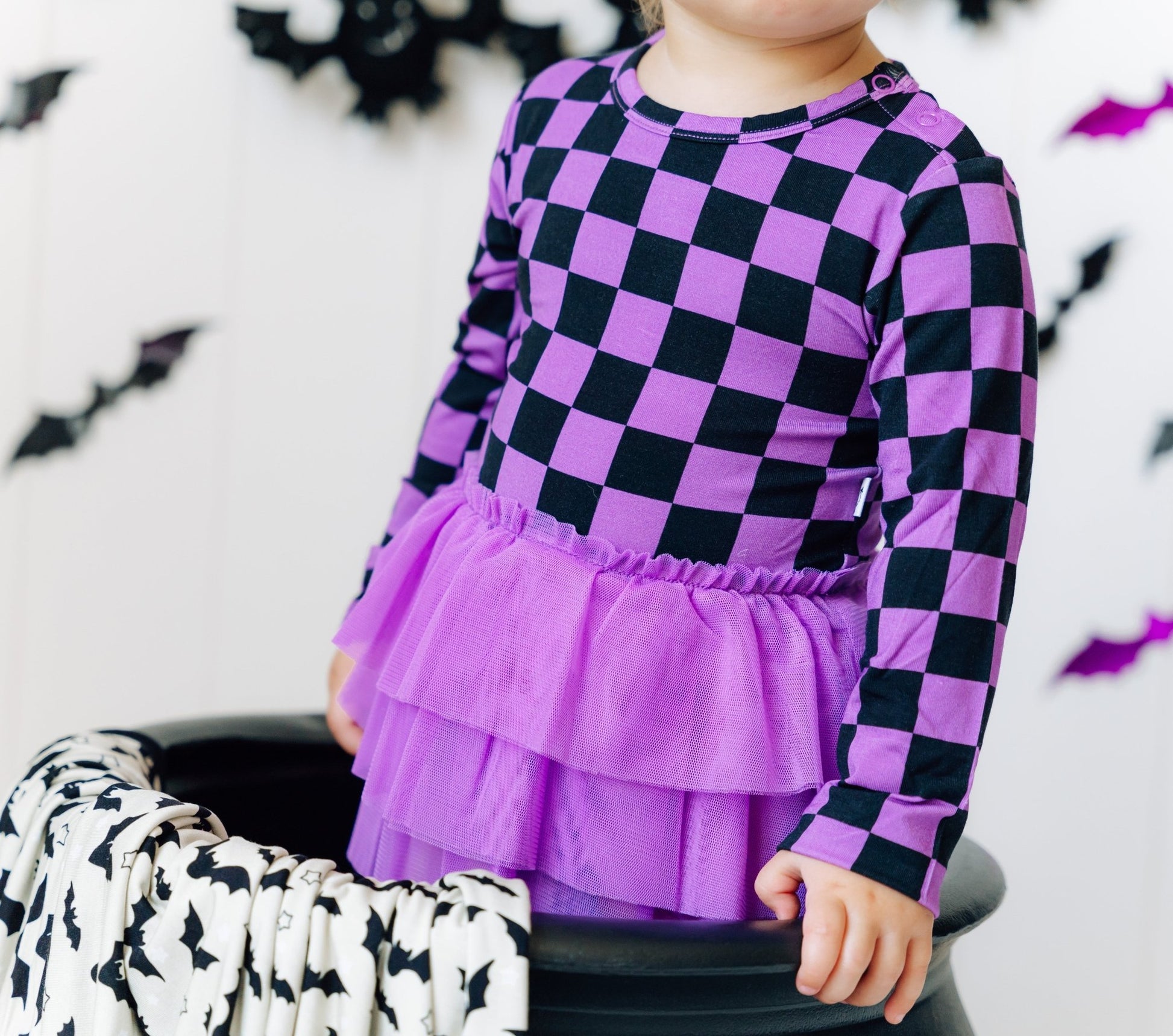 SPOOKY CHECKERS DREAM TUTU BODYSUIT DRESS - Mack & Harvie