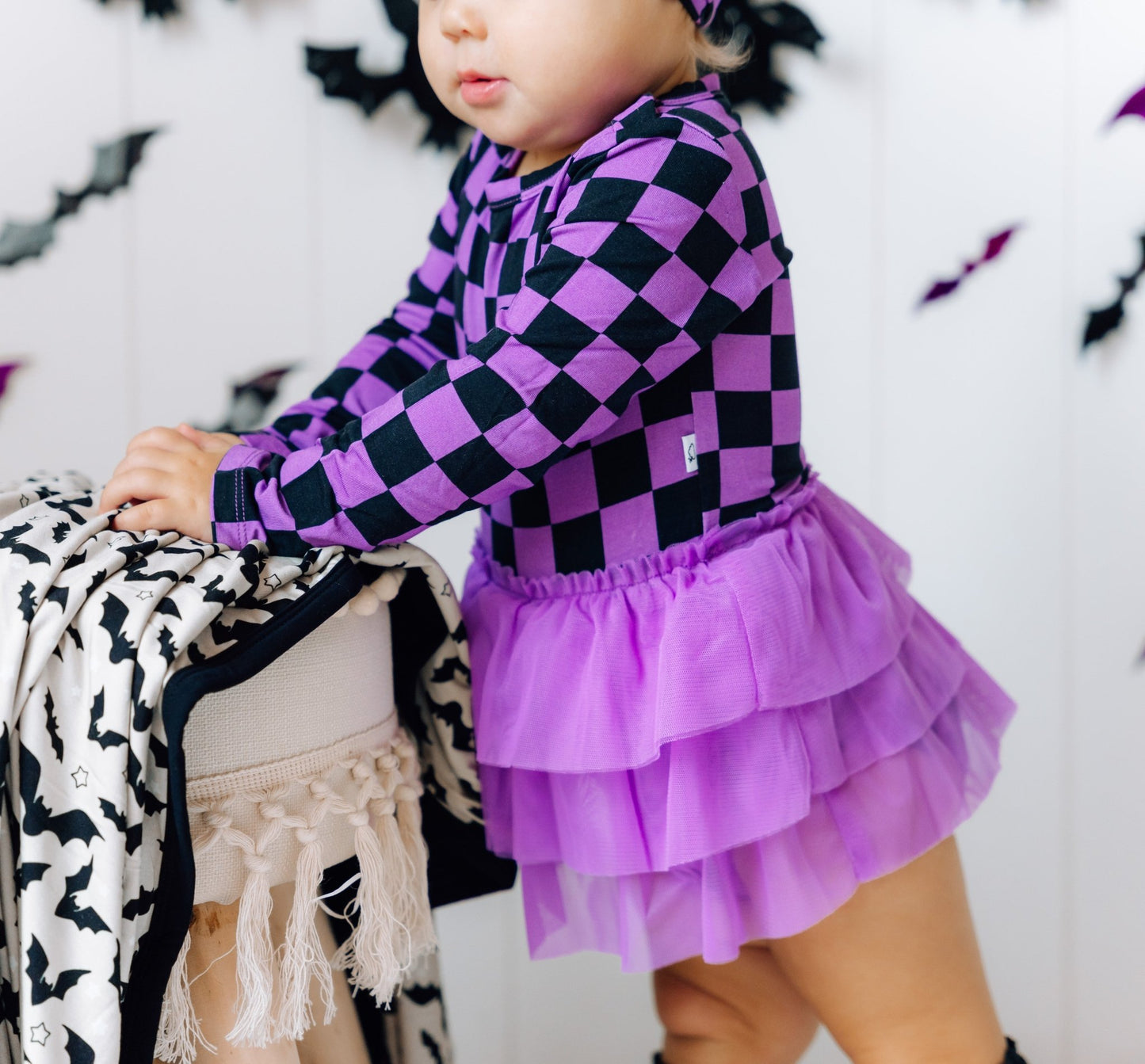 SPOOKY CHECKERS DREAM TUTU BODYSUIT DRESS - Mack & Harvie