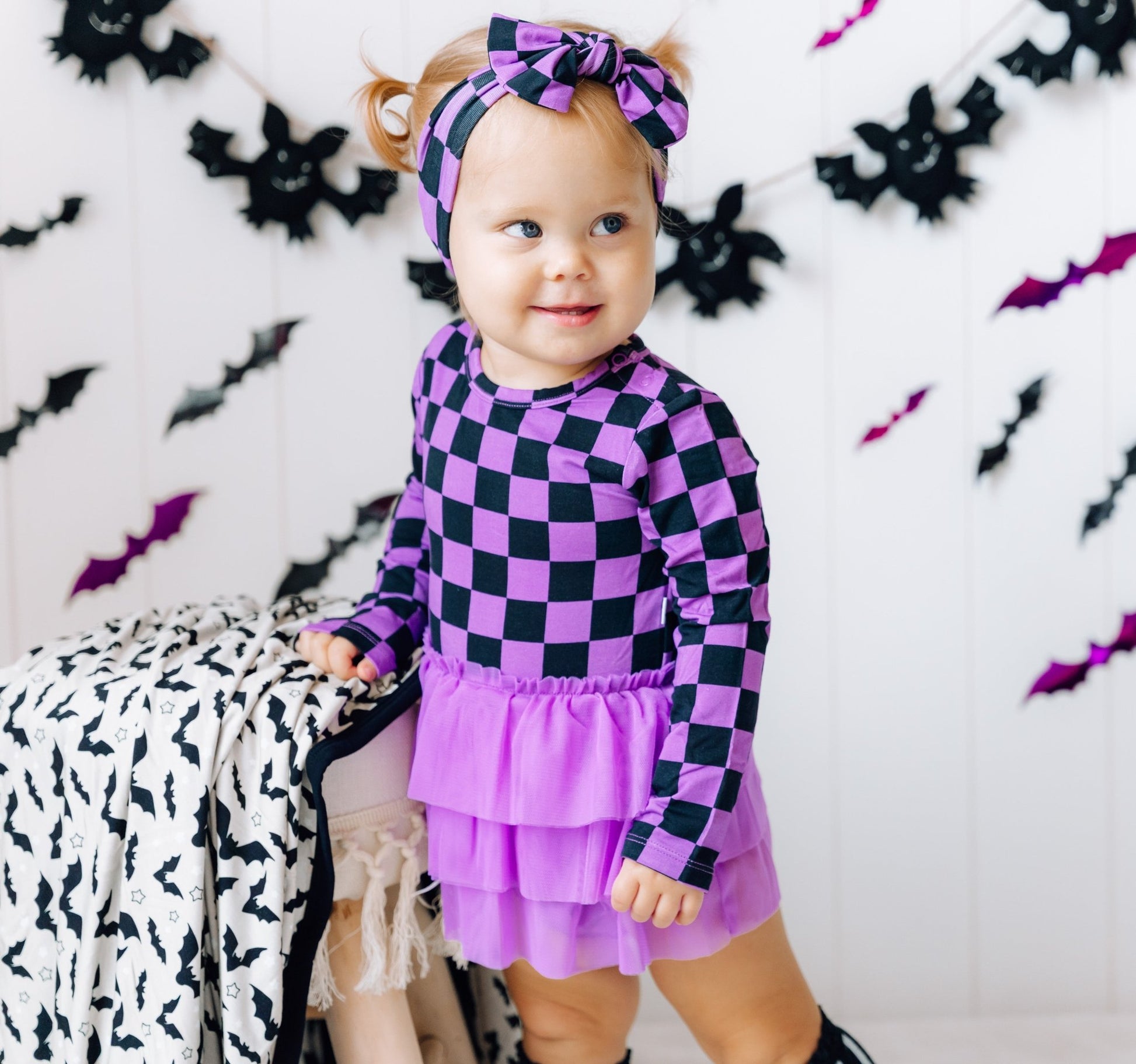 SPOOKY CHECKERS DREAM TUTU BODYSUIT DRESS - Mack & Harvie