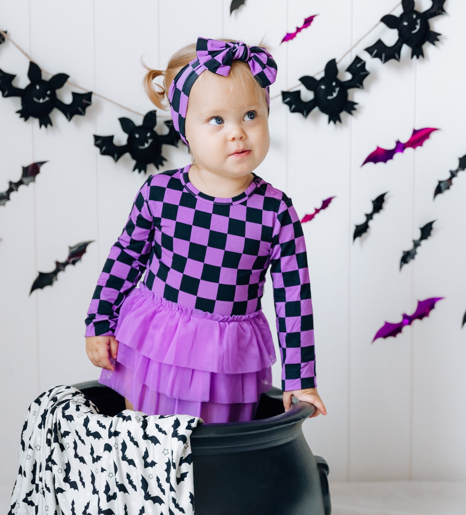 SPOOKY CHECKERS DREAM TUTU BODYSUIT DRESS - Mack & Harvie