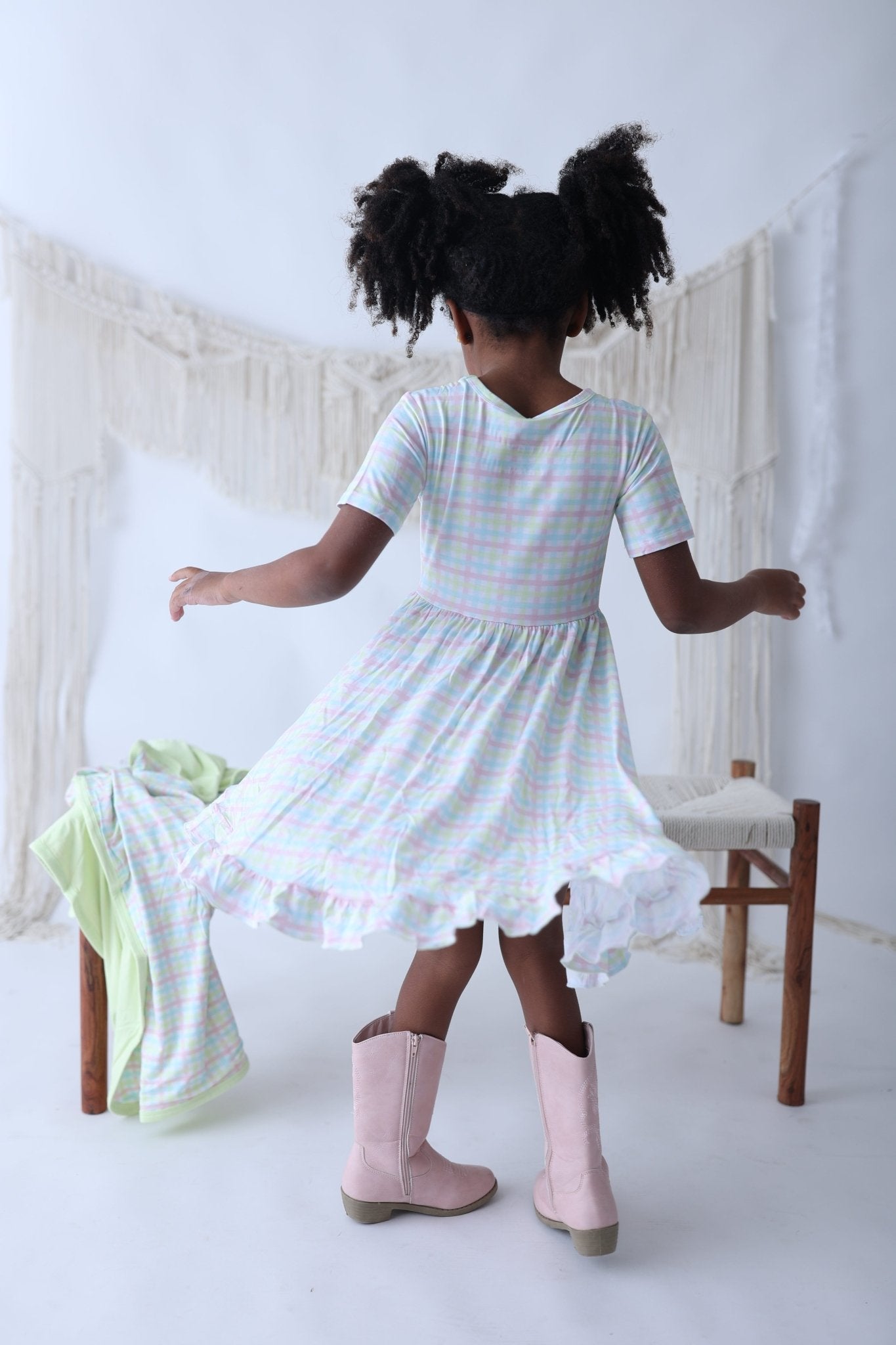 SPRING GINGHAM DREAM RUFFLE DRESS - Mack & Harvie