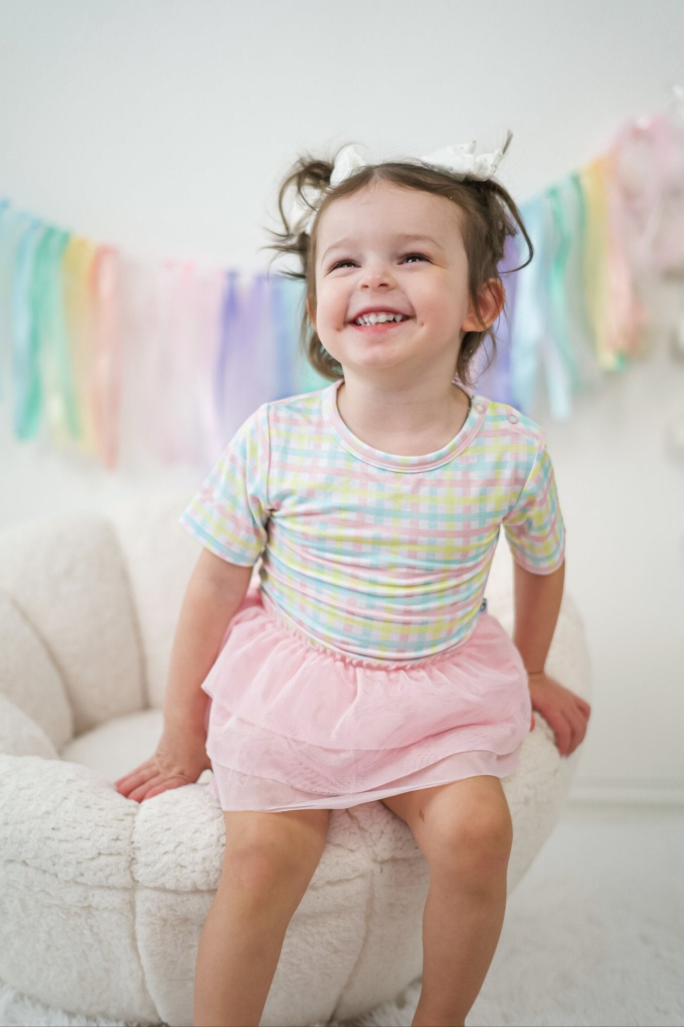 SPRING GINGHAM DREAM TUTU BODYSUIT DRESS - Mack & Harvie