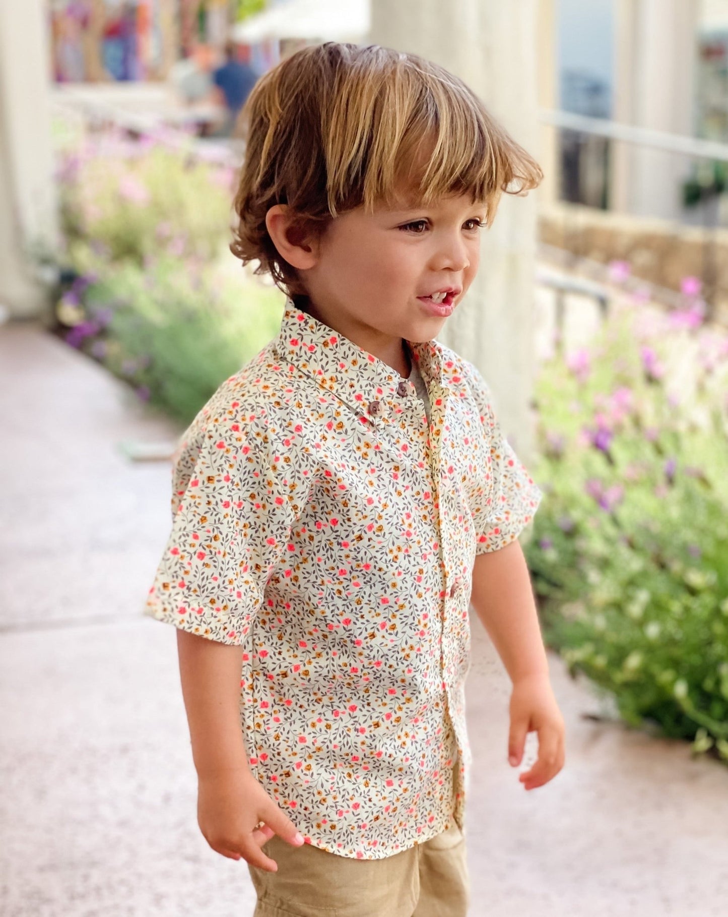 Spring Pansy Boys Button Down - Mack & Harvie