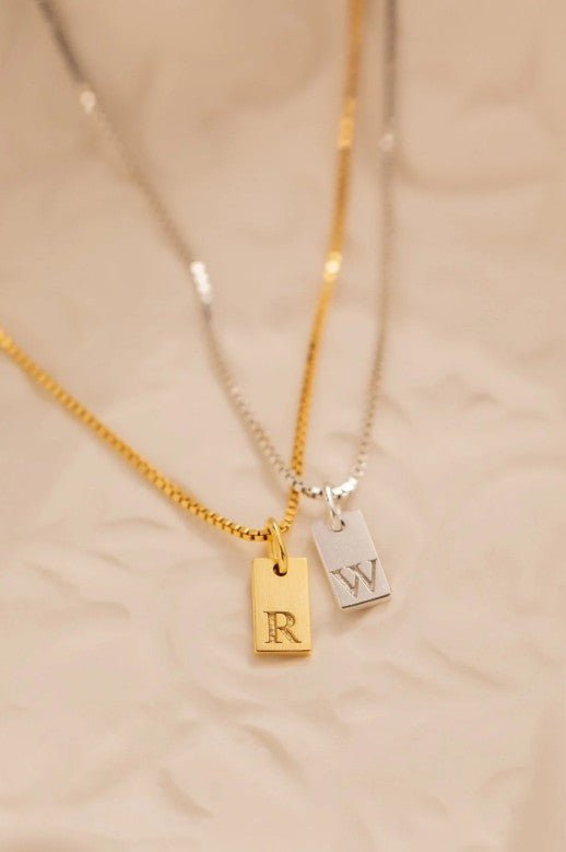 Stamped Initial Personalized Necklace - Mack & Harvie