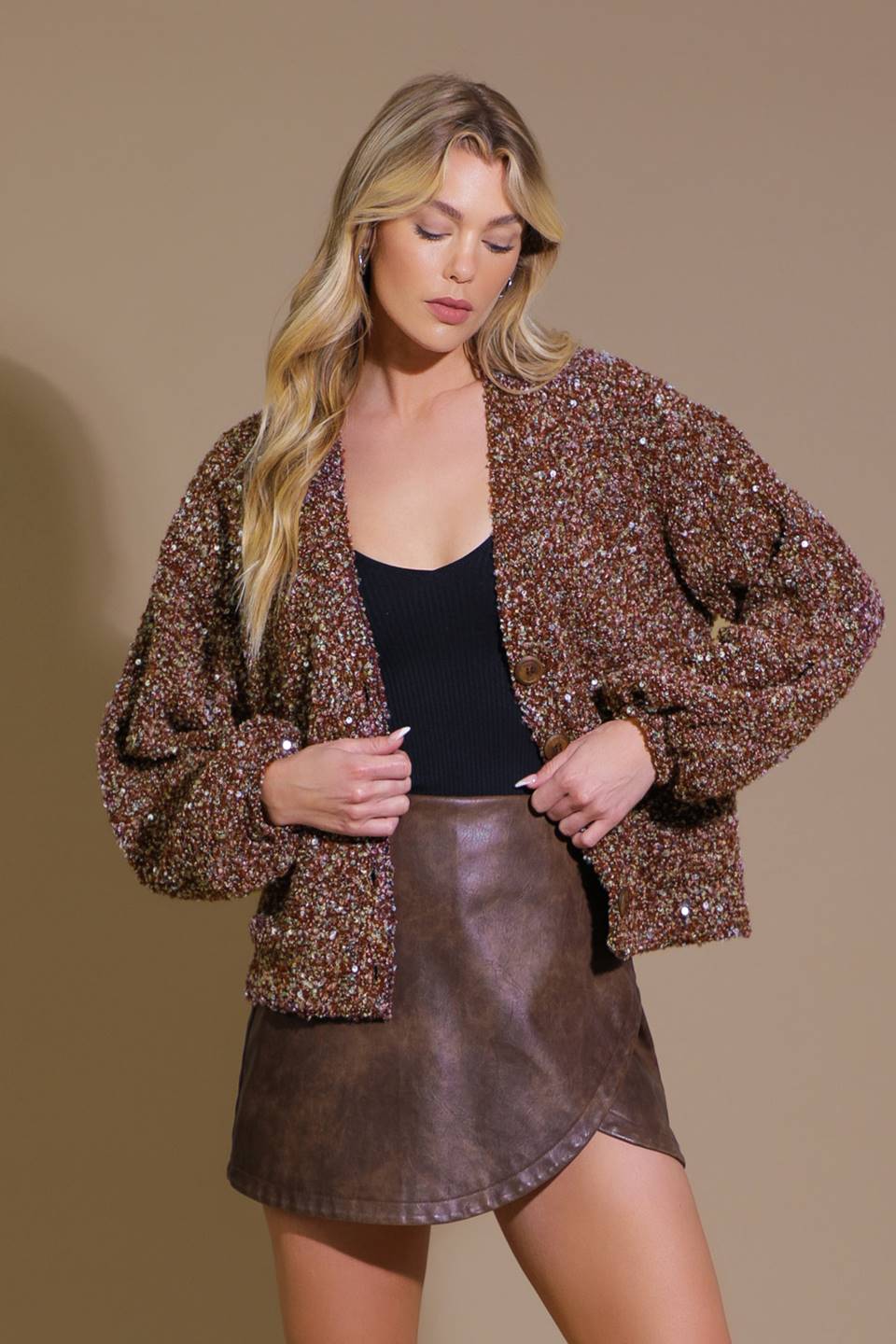 STARLIT PATHWAYS SEQUIN EMBELLISHED CARDIGAN - Mack & Harvie