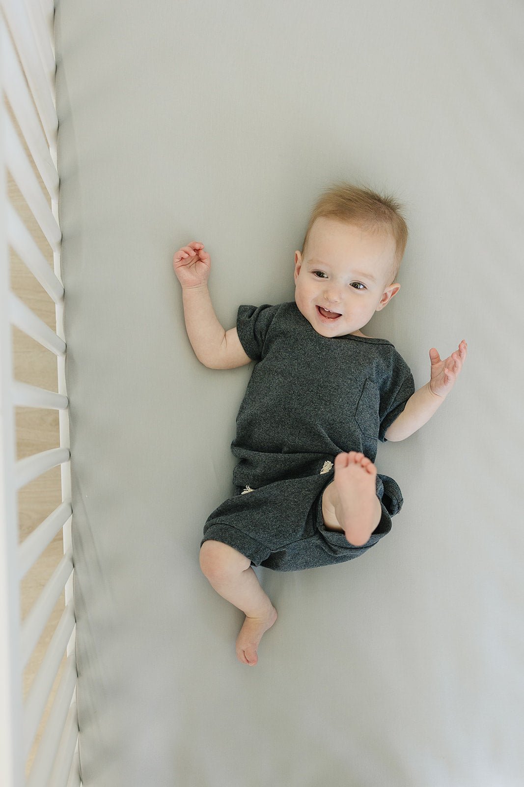 Stone Bamboo Stretch Crib Sheet - Mack & Harvie